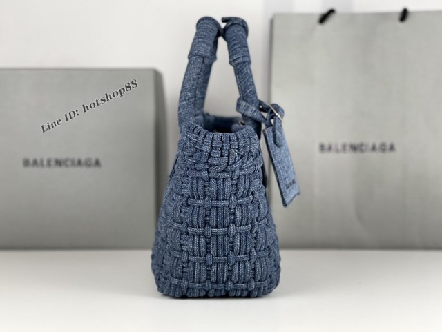 Balenciaga專櫃爆款漆面人造皮革編織敞口托特包 巴黎世家中號Bistro菜籃子包 款號：080807 fyj1266